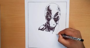 Drawing DeadPool with black pen - Marvel Comic style (HAC)