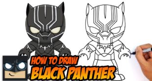 How to Draw Black Panther Marvel Kids Style