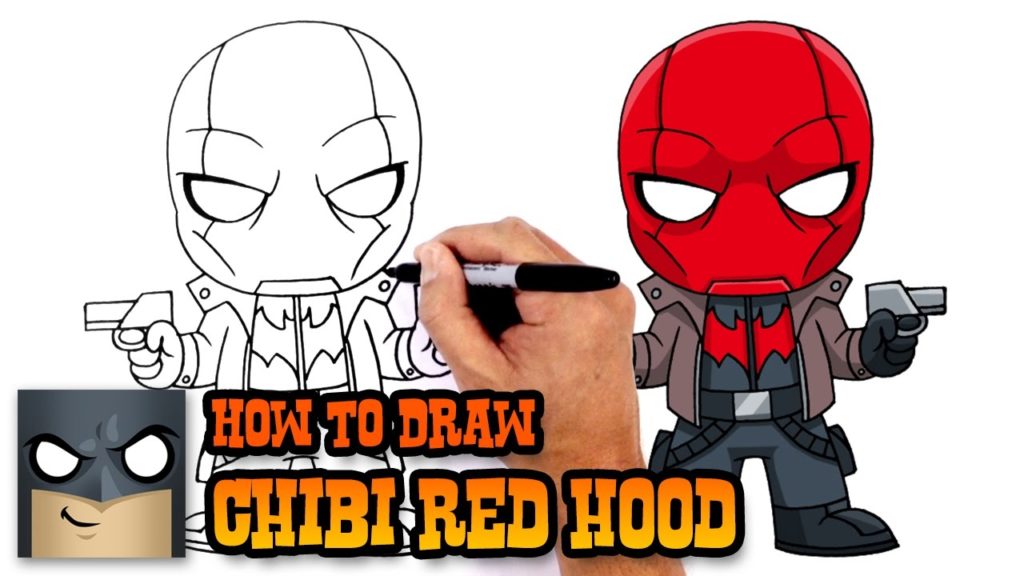 How to Draw Red Hood from DC Comics Chibi Style