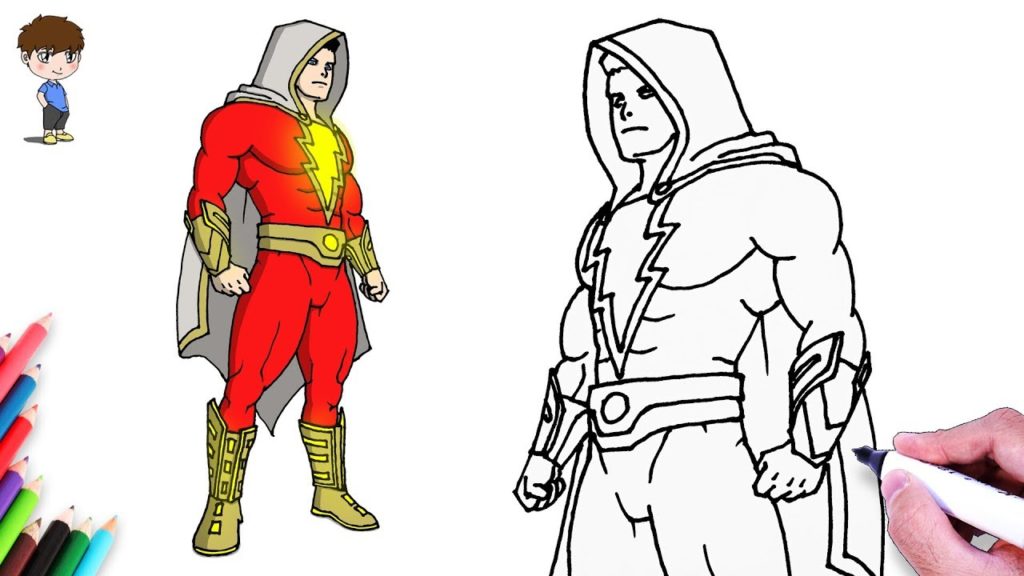 How to Draw Shazam DC Superhero Drawing Easy Step by Step