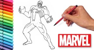 How to Draw Venom - Drawing and Coloring Marvel Heroes for Children