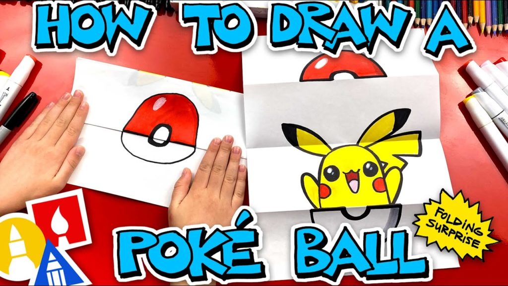 How To Draw a Poke Ball Folding Surprise - #stayhome and draw #withme