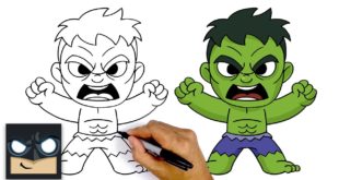 How To Draw Avengers Hulk - Easy Kids Style Video Tutorial