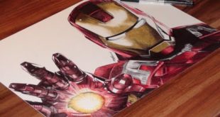 Iron Man Drawing - Marvel - DeMoose Art