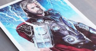Thor Pen Drawing - Marvel - DeMoose Art