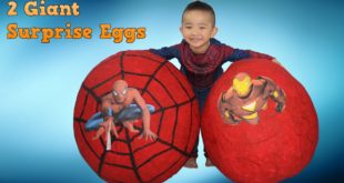 2 Super Giant Surprise Eggs Spiderman Ironman Toys opening Disney Marvel Avengers  CKN Toys