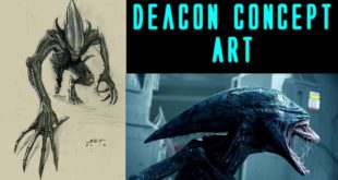 Alien Deacon concept art from the Fire and Stone comic series