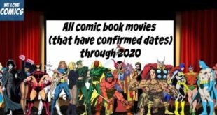 All confirmed comic book movies with dates of release till 2020.