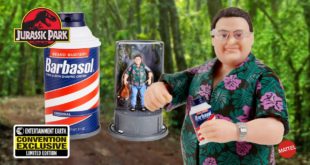 Convention Exclusive Jurassic Park Barbasol Nedry Action Figure and Talking Display!