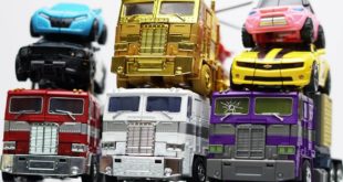 Full Transformers Stop motion - Optimus Prime, Bumblebee, Tobot Robot & Lego Robbery Car Toys