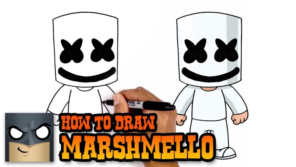 Marshmello Drawing Tutorial  How to draw Marshmello step by step