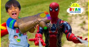 Marvel Avengers Superhero Toys Helps Ryan take back the Gauntlet from Thanos!!!!