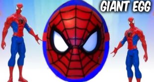 SpiderMan Marvel Comics SuperHero Venom Battle Toy in Giant Surprise Egg Unboxing Videos for Kids