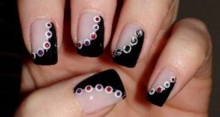 Black/White/Pink Dot Nails - Nail Art Tutorial