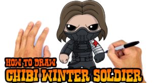 How to Draw Winter Soldier from The Avengers Marvel Chibi Style.