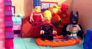 Lego Simpsons intro with DC cosplay couch gag