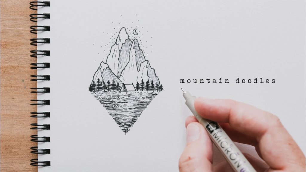 How To Draw Mountains - Mountain Doodles For Beginners