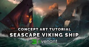 Stormy Sea Viking Ship - Digital Painting Tutorial - Concept Art