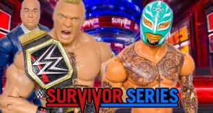 BROCK LESNAR VS REY MYSTERIO WWE CHAMPIONSHIP ACTION FIGURE MATCH! SURVIVOR SERIES 2019!
