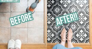 HOW TO PAINT TILE FLOORS WITH A STENCIL