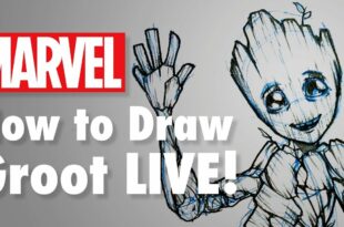How To Draw Groot LIVE! | Marvel Comics