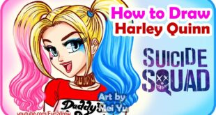 How to Draw Anime, Manga Harley Quinn | Mei Yu - Fun2draw