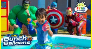 Ryan vs Marvel Avengers Infinity War Superhero Bunch O Balloons Fight!!