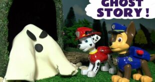 Spooky Ghost Challenge with Paw Patrol as they meet DC Comics Batman while playing Hide and Seek