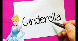 Disney Princess - How To Turn Words CINDERELLA into Cartoon - Doodle art for kids