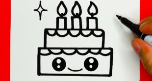 How to Draw a Cute Cake - cute things to draw