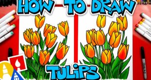 How To Draw Spring Tulips - #stayhome and draw #withme