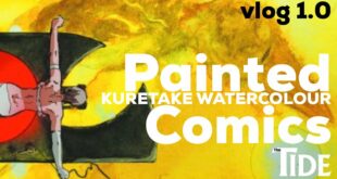 Painted Comics - The Tide Vol. 3 concept art using traditional Kuretake Watercolour