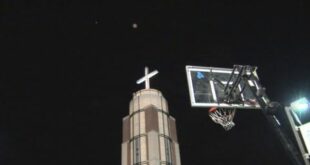 Cross Tower Shot w/ Night Vision | Bottom View | Dude Perfect