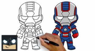 how to draw iron patriot from Marvel Comics