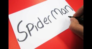 How to turn words SPIDER MAN into a Cartoon ! Learn drawing art on paper for kids