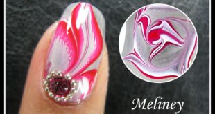 WATER MARBLE NAIL ART TUTORIAL | ENCHANTED FOREST RED FLOWER FEATHER NAIL DESIGN MANICURE EASY DIY