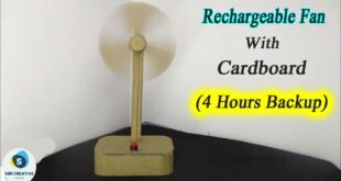 How to make Rechargeable Fan at Home with Cardboard || DIY Mini Rechargeable Fan (Very Easy)