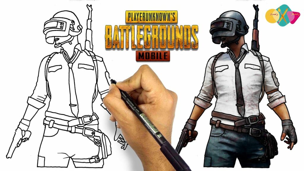 how to draw pubg character || drawing pubg man from pubg game