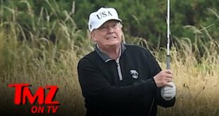 Trump Hits Golf Ball Into the Water in Feeble Swing on Own Course | TMZ TV