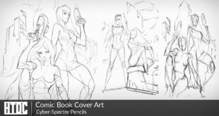 Comic Book Cover Art - Cyber Spectre Pencils: Drafting, Composing and Establishing the Layout