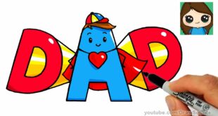 How to Draw Super Hero DAD Letters Easy