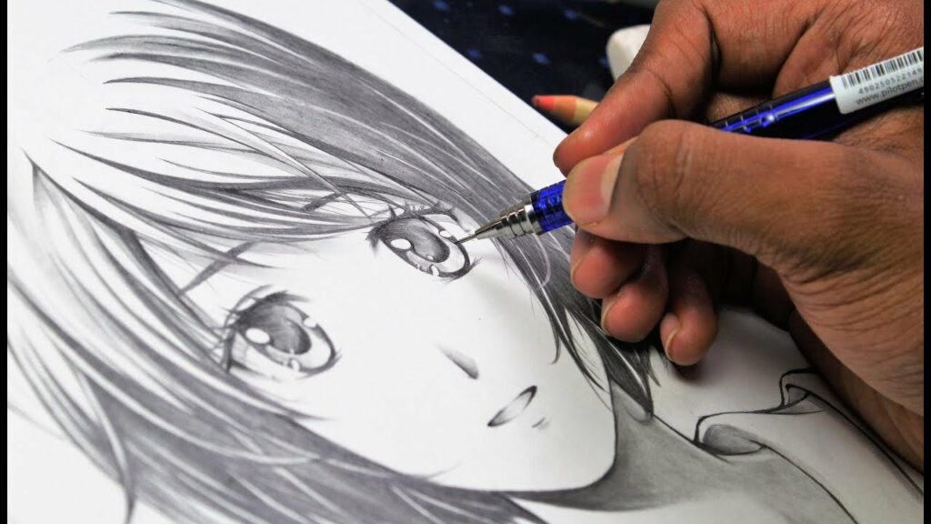 How to draw Anime Girl''Using only ONE pencil