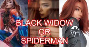 #BLACKWIDOW #SPIDERMAN  CAITCHRISTINEE COSPLAY BLACK WIDOW OR SPIDERMAN
