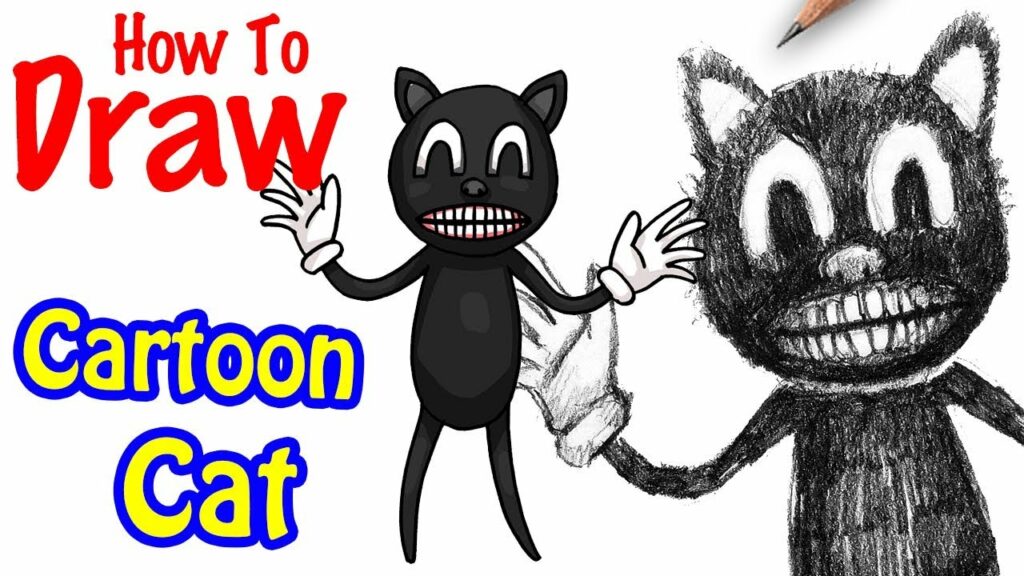 How to Draw Cartoon Cat from CreepyPasta