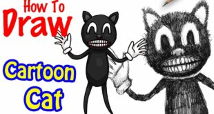 How to Draw Cartoon Cat from CreepyPasta