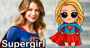 How to Draw Chibi Supergirl step by step Melissa Benoist