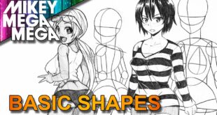 How To Draw Sexy Anime Girls From Basic Shapes - REAL TIME TUTORIAL - MIKEY MEGA MEGA