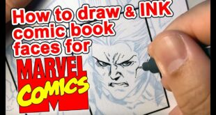 How to ART draw & Ink comic book faces for Marvel Comics. X-Men Blue