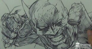 Drawing Batman In Ballpoint Pen (Jim Lee Comic Book Study)