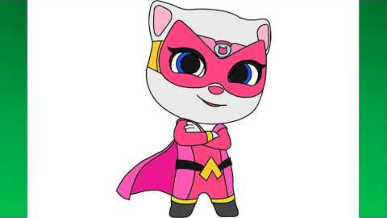 How to Draw Angela From Talking Tom Heroes - How to Draw Talking Angela  Easy - Step By Step - Epic Heroes Entertainment Movies Toys TV Video Games  News Art